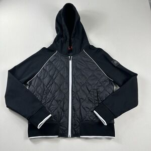 MOOSE KNUCKLES Huntington zip-up hoodie Jacket Womens Large Black